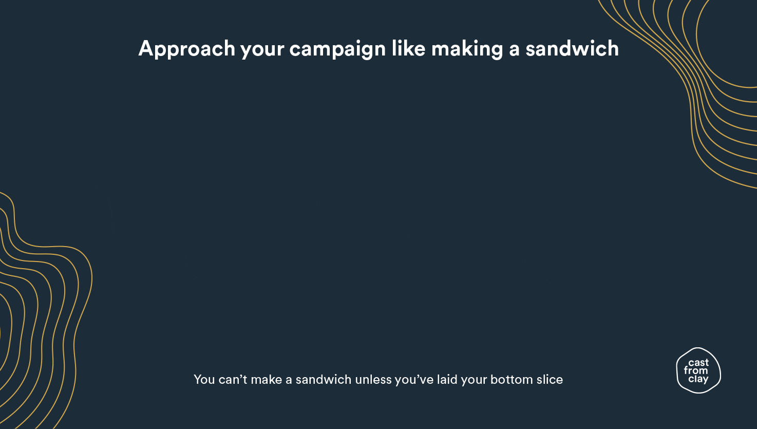 Approach your campaign like making a sandwich